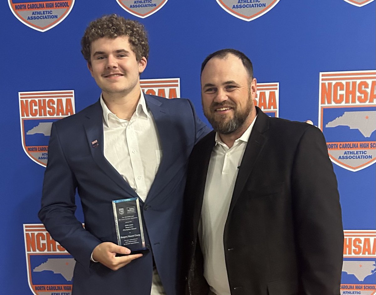 Congratulations to Senior football player Trey Cherry for being recognized by the NCHSAA with a “Heart of a Champion” Award at today’s ceremony in Greensboro!