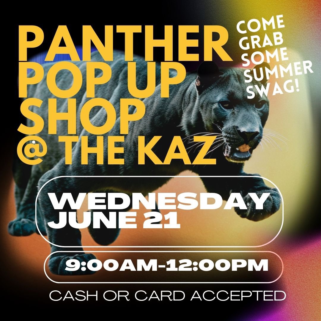 🚨 💜💛 🚨 💜💛 🚨 💜💛 🚨 💜💛 🚨 

Pop in for this Summer Swag event! The Panther Den at Kazmaier Stadium will be open Wednesday June 21st 9am-12pm! Perfect for summer spirit wear 💜💛🎉

(cash or credit will be accepted)