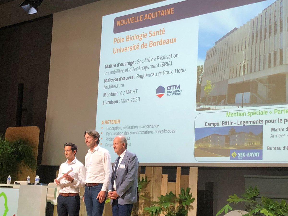 EgfBtp's tweet photo. 5⃣ème Lauréat du @Concours : NOUVELLE AQUITAINE GTM Bâtiment (@VINCIConstrucFR) pour le pôle biologie santé de l’université de @Bordeaux.
#Renconstruction2023 #Innomondurable #Renovation #Innovation #durable https://t.co/FXbPoyUuQ9