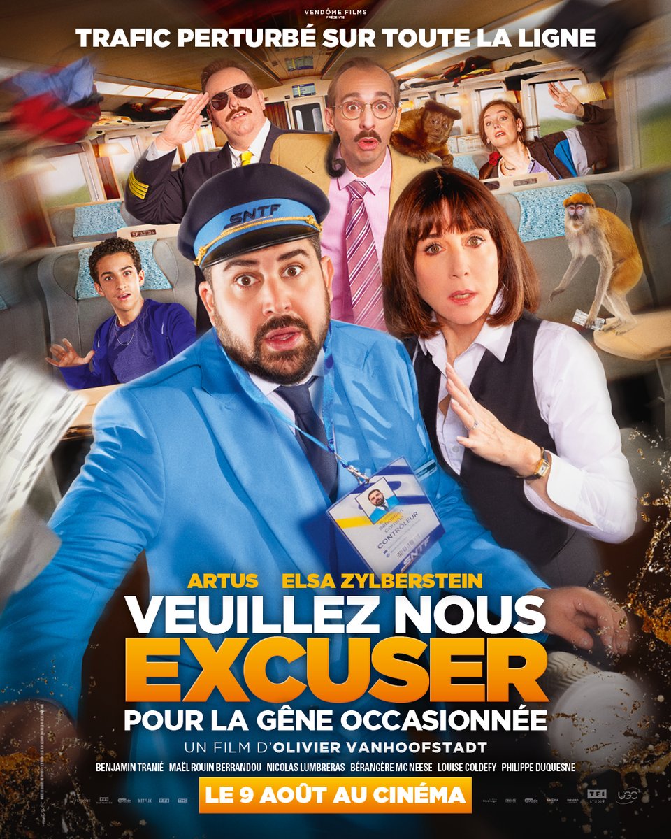 Trafic perturbé sur toute la ligne !
Embarquez avec #Artus et #ElsaZylberstein dans #VeuillezNousExcuserPourLaGèneOccasionnée, la nouvelle comédie de #OlivierVanHoofstadt, au cinéma le 9 août !