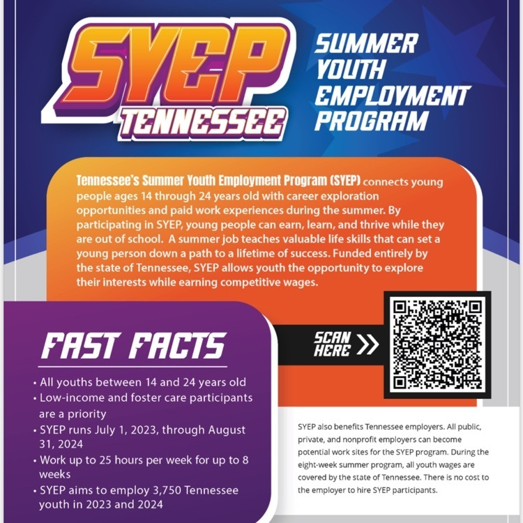 Please see picture for information on the summer work program through the state!