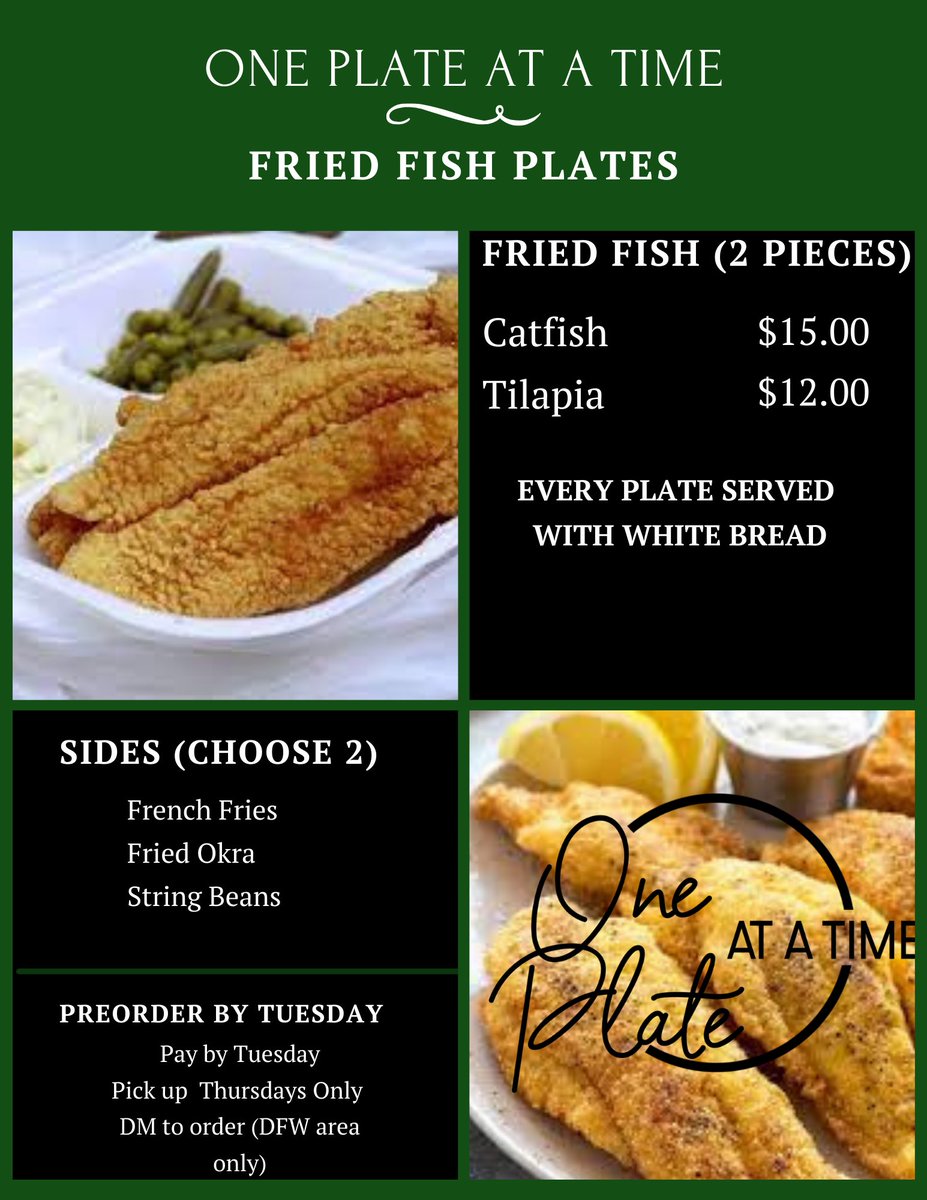 __msconfident's tweet photo. Fish Plates will start next week 
Pay by 6/20
Pick up on 6/22 ONLY
#DFW #DallasTexas #fishplates #oneplateatatime https://t.co/Fe4NUFlAwD