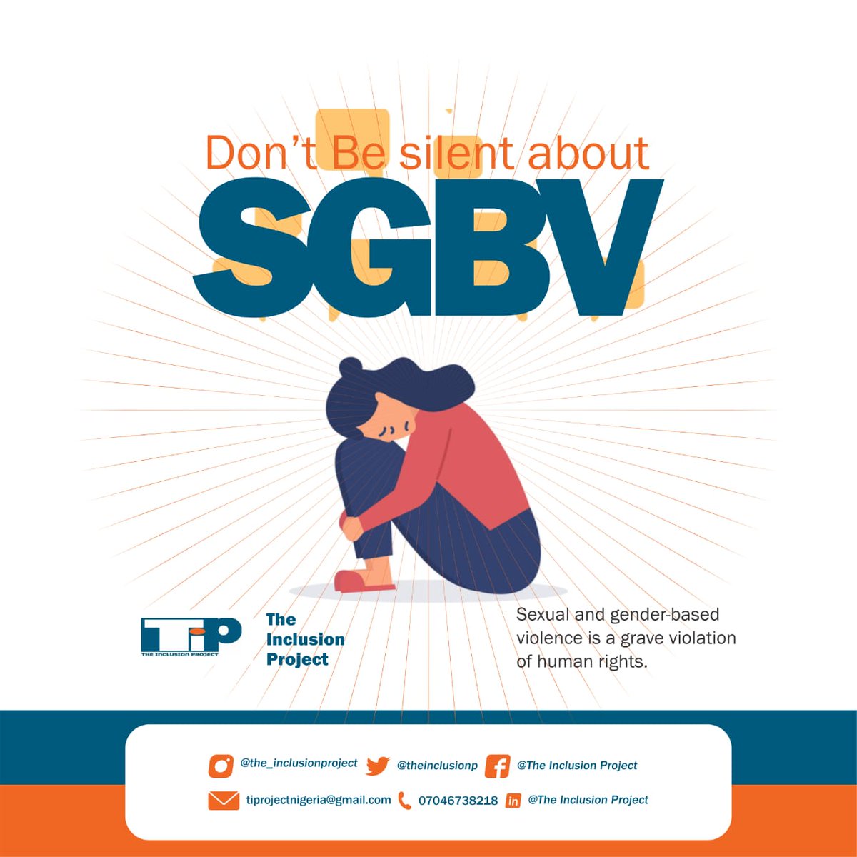 Raise your voice and break the silence on Sexual and Gender-Based Violence! Let's  stand together and say NO to abuse, support survivors, educate others, and create a world where safety, respect, and equality prevail. 

#EndSGBV 
#SpeakOut 
#believesurvivors