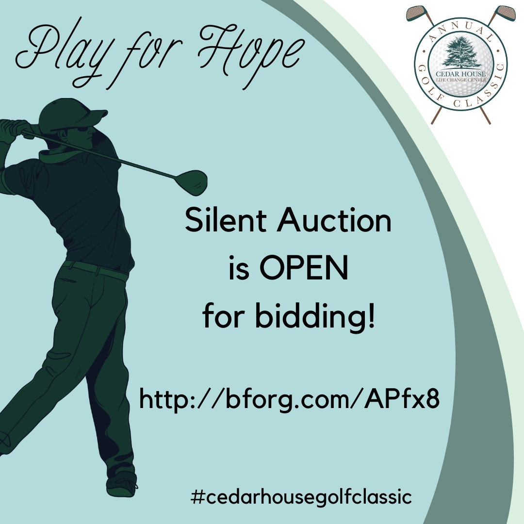 Our silent auction is open for bidding! Visit bforg.com/APfx8 to check it out. All are welcome to bid on items. All items were donated and proceeds go directly to grow our Cedar House programs. Happy bidding! #cedarhousegolfclassic #cedarhouselifechangers