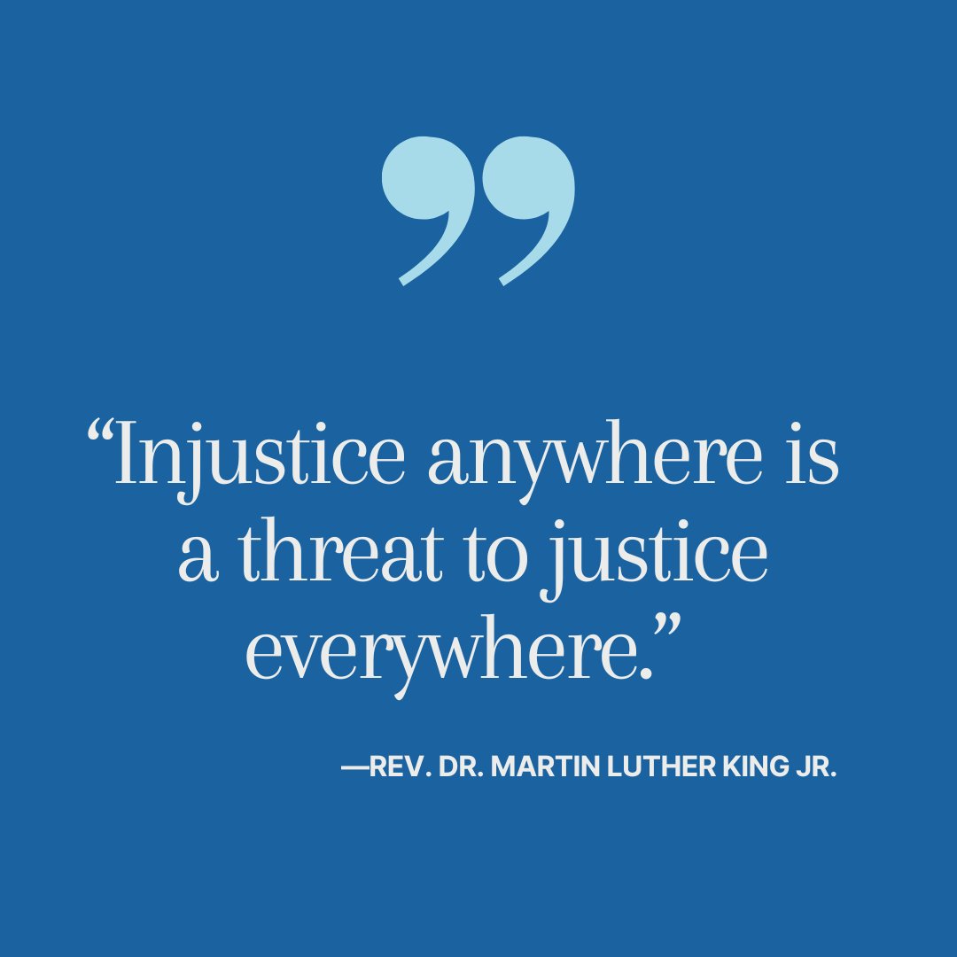LegalAid941's tweet photo. Wise words for Wednesday. “Injustice anywhere is a threat to justice everywhere.” —Rev. Dr. Martin Luther King Jr. #JusticeMatters https://t.co/kbUcgbOer9