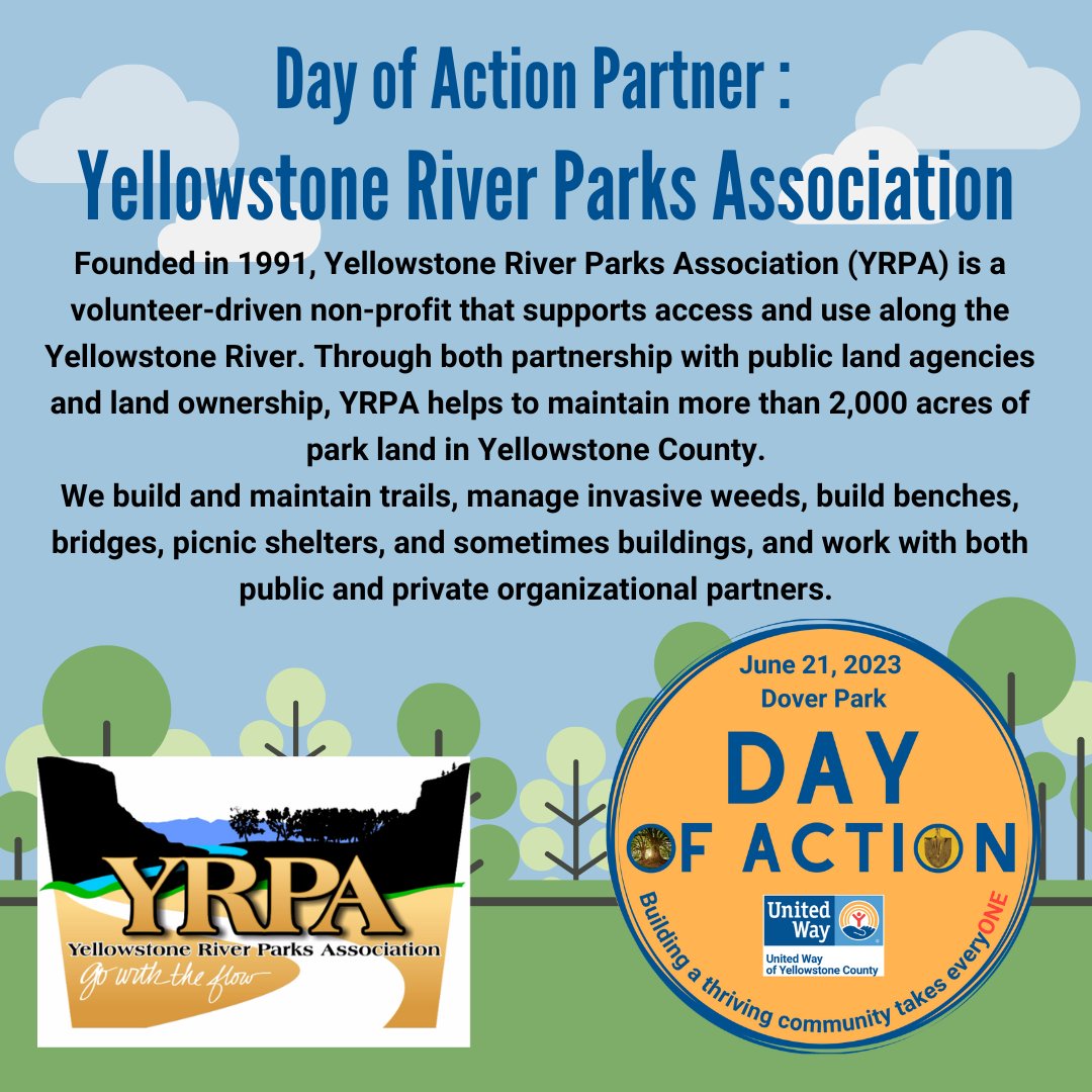 We want to thank the Yellowstone River Parks Association for helping take care of the community!

#community #dayofaction #LiveUnited #outdoors #billings