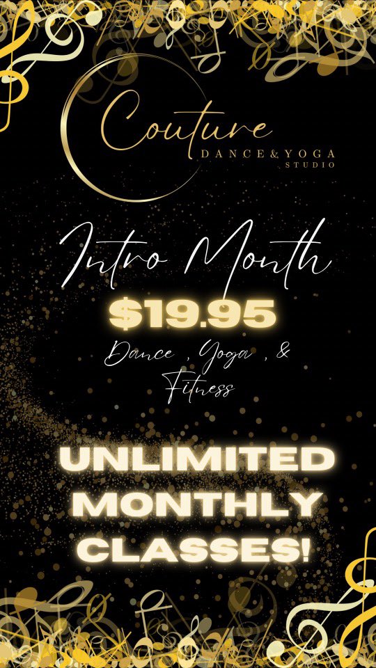 Couturedance's tweet photo. Ever wanted to take a Salsa or Latin a dance Class or a traditional non disco lights and house or techno music Yoga Class? 

Then Couture Dance &amp; Yoga Studio is the place for you.  

$19.95 UNLIMITED  must purchase by end of June. https://t.co/um31Jb5I1g