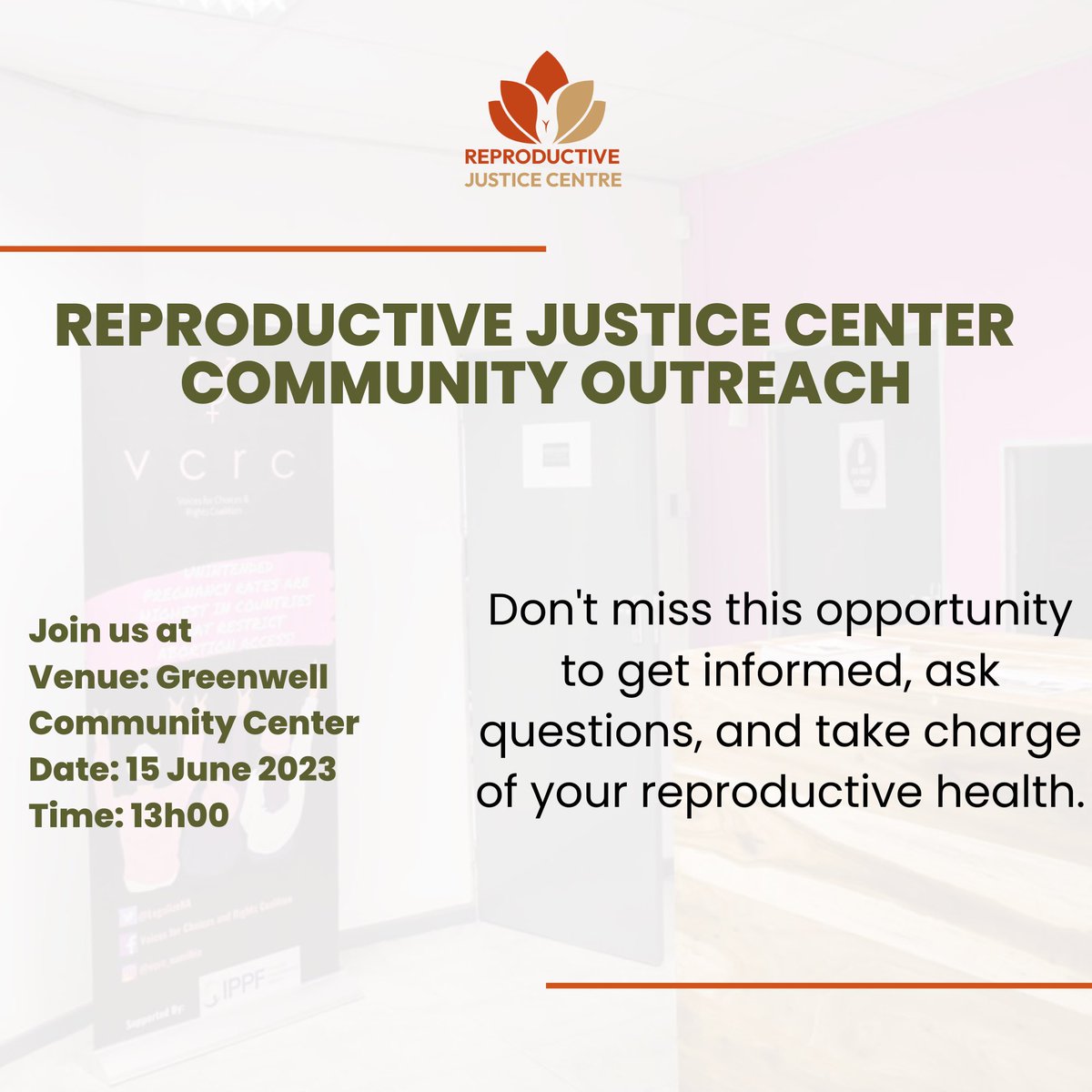 vcrc_namibia's tweet photo. The Reproductive Justice Center Community Outreach has been moved to a NEW VENUE ! See you tomorrow at the Greenwell Community Center!
#SRHR #reproductivejusticenow https://t.co/TfiTi5OnJ5
