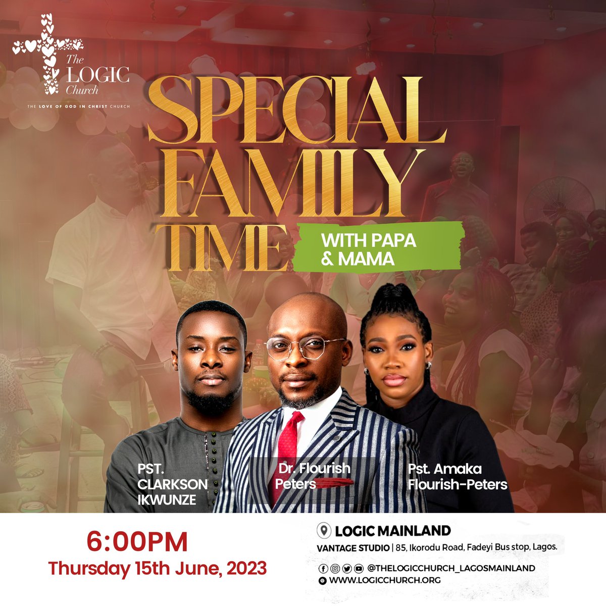 Papa <a href="/FlourishPeters1/">Dr. Flourish Peters</a> and mama <a href="/Amakafp/">AmakaFP</a> are coming to logic mainland church tomorrow!!!💃💃💃

Are you excited?? 🤭🤭😊

Prepare to be blessed and don’t be late!🥰🥰

See you there 🎉🎉