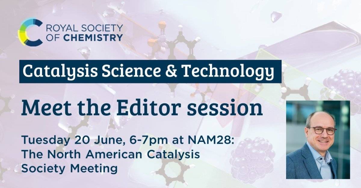 Attending #NAM28 in Providence, RI next week? Join us at the <a href="/RoySocChem/">Royal Society of Chemistry</a> booth #119 on Tuesday 20th June 6-7pm to meet our <a href="/CatalysisSciTec/">Catalysis Sci & Tech</a> Editor-in-Chief Bert Weckhuysen <a href="/BWeckhuysen/">BertWeckhuysen</a> and Executive Editor Maria Southall <a href="/MariaSouthall2/">Maria Southall</a>. We will have free ice cream🍦! @NAM28NACS