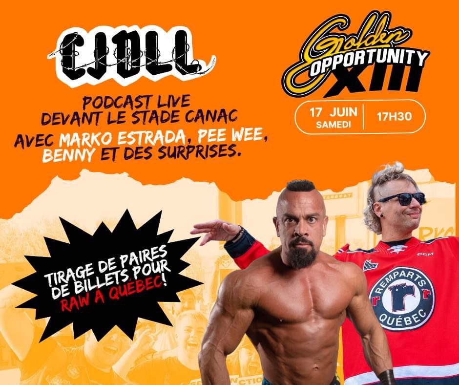 justedelalutte's tweet photo. Ce samedi au Stade Canac, ça va brasser en Colis*** pour Golden Opportunity 👊👊

On lance les festivités avec un tailgate (15h30) et un podcast à l’entrée du stade (17h30) avec MARKO ESTRADA, @PeeWeeRadioDJ, @BennyIsMoney et des surprises! https://t.co/rhFDeGSuyS
