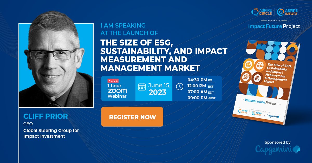 ⏰ It’s not too late to register for <a href="/AspireImpact/">Aspire Impact</a>’s research launch at 12:00pm BST tomorrow!  Join <a href="/Cliffprior/">Cliffprior</a> &amp; other industry leaders who will discuss new research on the global ESG, sustainability, &amp; impact measurement &amp; management market. Register 👉 bit.ly/42uk0hk