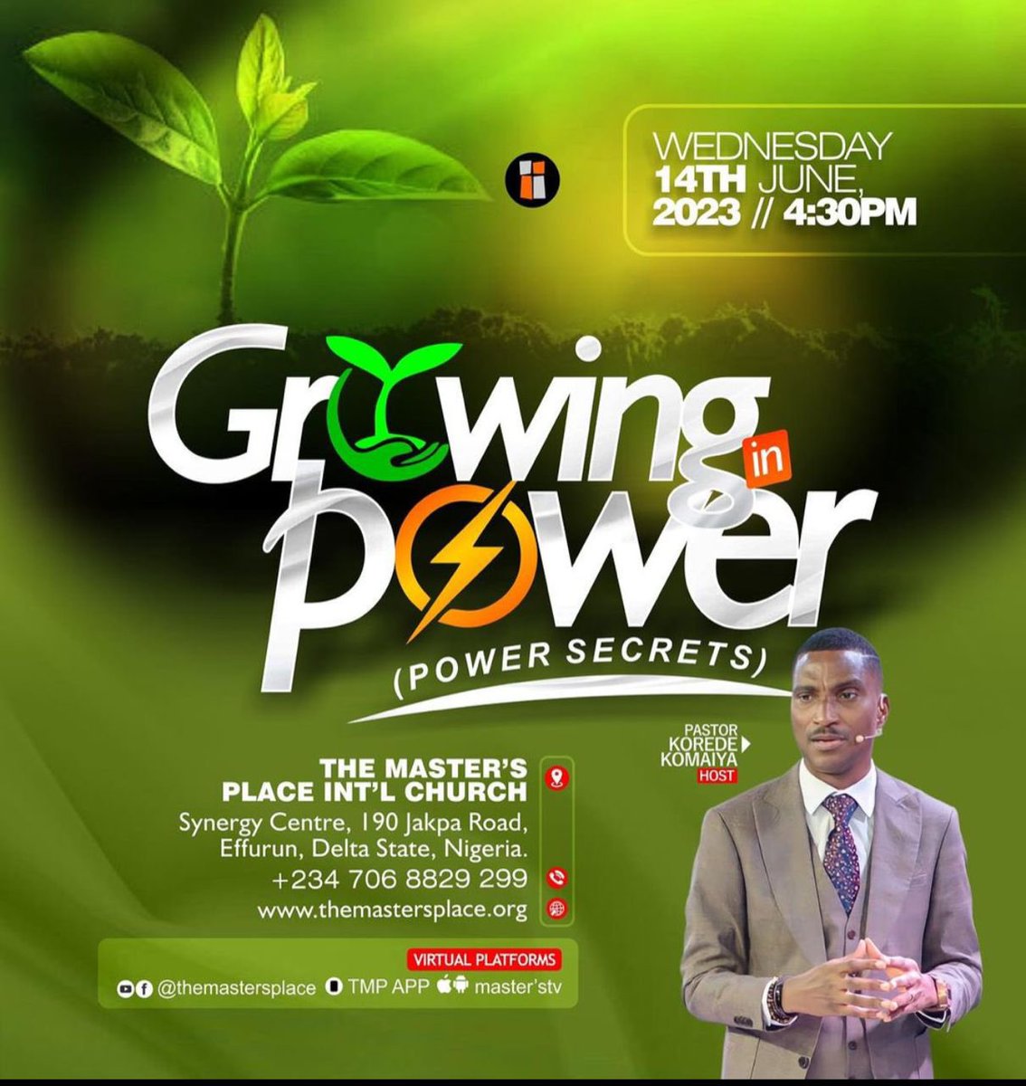 mastersplace's tweet photo. Power 💪 is the ultimate: grow in power and manifest unusual results.
Join Masters TV live:
https://t.co/pGtkgo7gKS
Obtain the power secrets to living an extraordinary life!
#Tmp #KoredeKomaiya #ImNotOrdinary https://t.co/1DyS4BaSG2