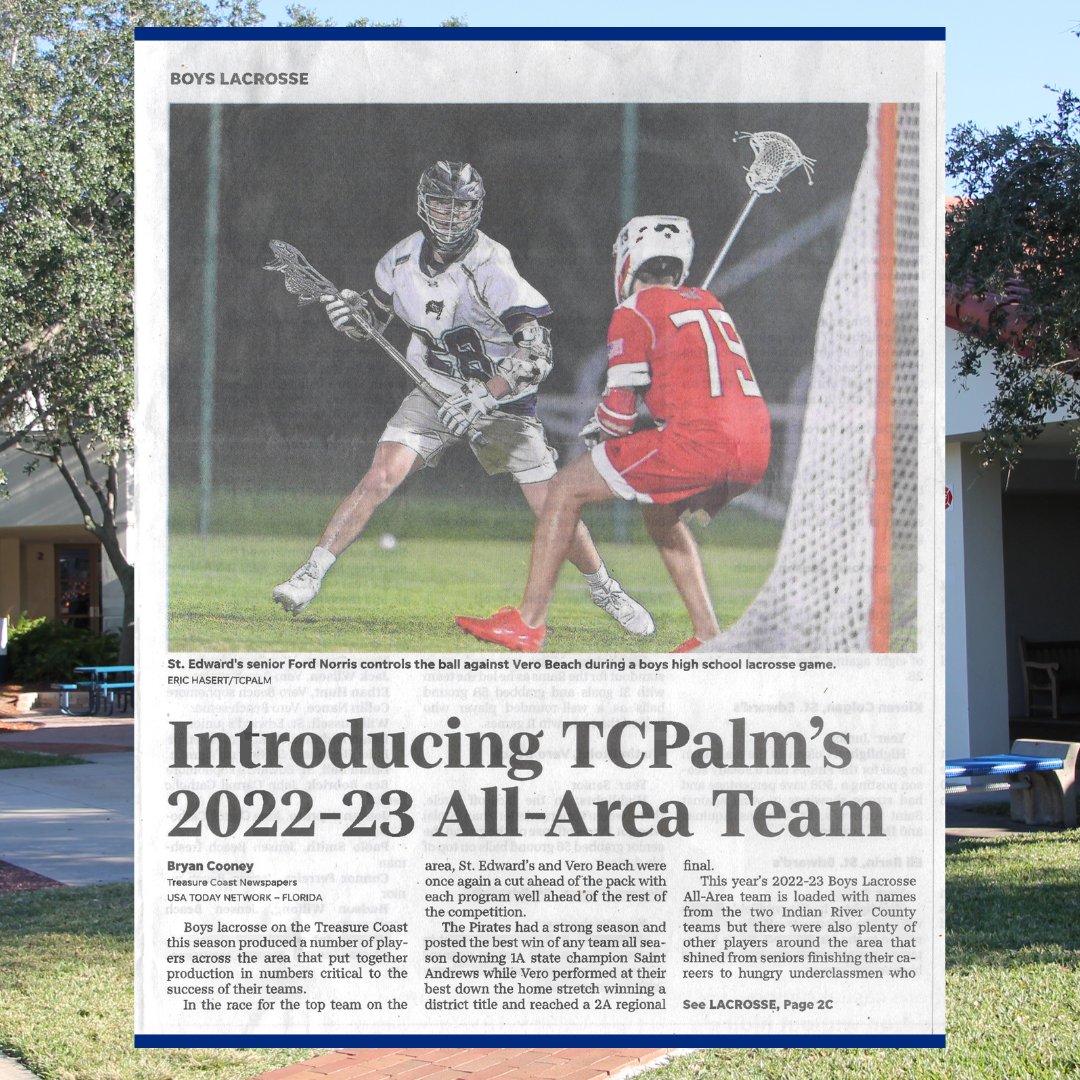 StEdsVero's tweet photo. TCPalm's 2022-23 All-Area Boys Lacrosse Team has been announced, and our students were heavy on the roster. Congrats to Ford Norris, Ricky Savage, Reed Sternberg, Connor O'Brien, Kieran Colgan, Eli Barin, Keegan Nyman, Will Russell, Dylan Redmon, Luke Hermann and Ethan Ball. https://t.co/uKtZ5NOXG0