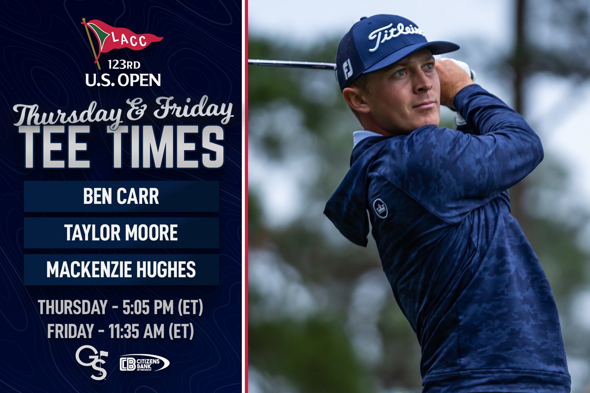 GaSouthernGolf's tweet photo. Plan your Thursday and Friday accordingly.

#HailSouthern | #USOpen https://t.co/I0NYEFAjjv