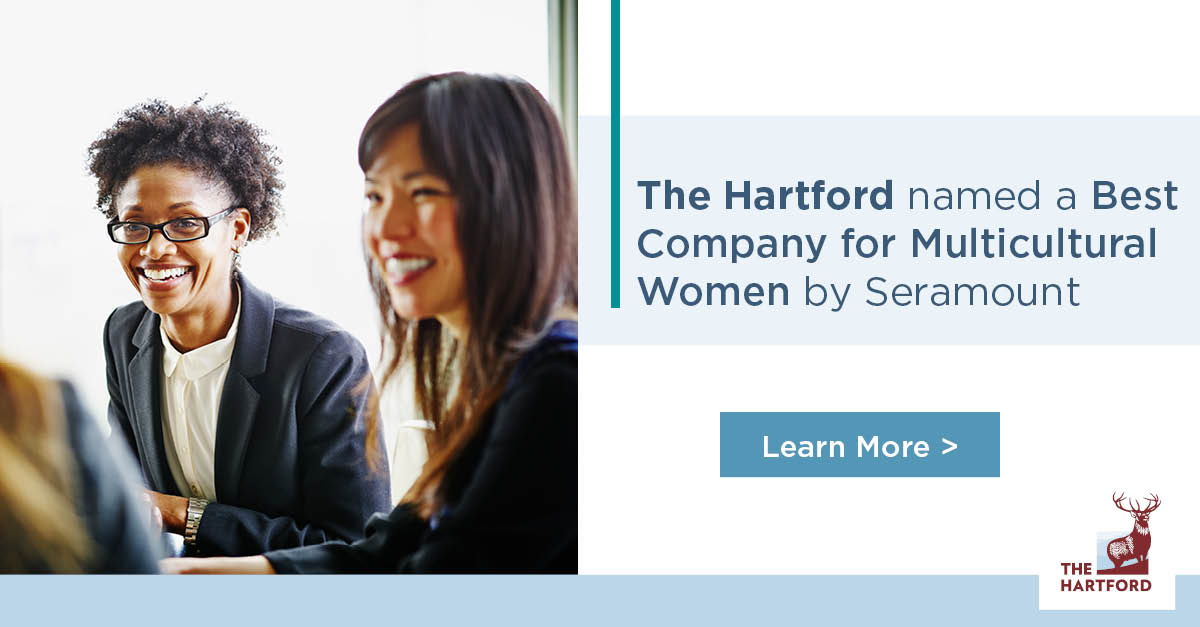 TheHartford's tweet photo. The Hartford is proud to be recognized by @Seramount as a Best Company for Multicultural Women. https://t.co/wMVWHzioUV #SeramountMCW https://t.co/3RyYOH61Kd