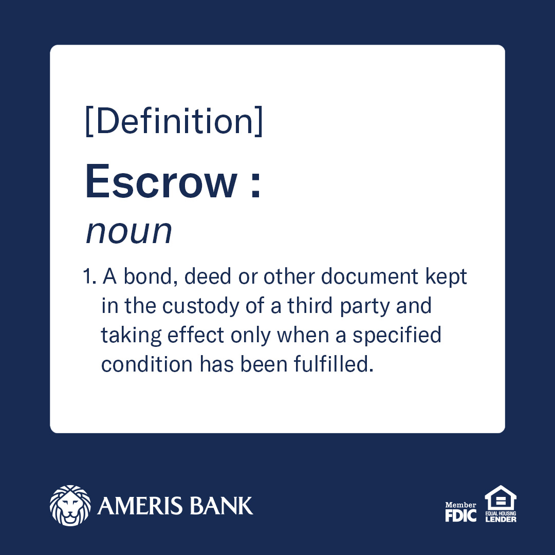 An escrow is an account that your lender uses to hold funds collected from your monthly mortgage payment, typically to pay things like property taxes and homeowner's insurance. #WordWednesday #NationalHomeownershipMonth

Learn more: bddy.me/3JezTlz