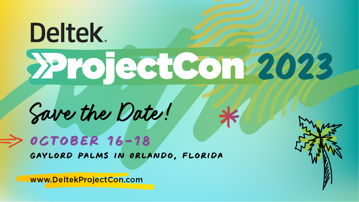 Registration is now open for #DeltekProjectCon! We hope to see you there! bit.ly/3PaaNaX