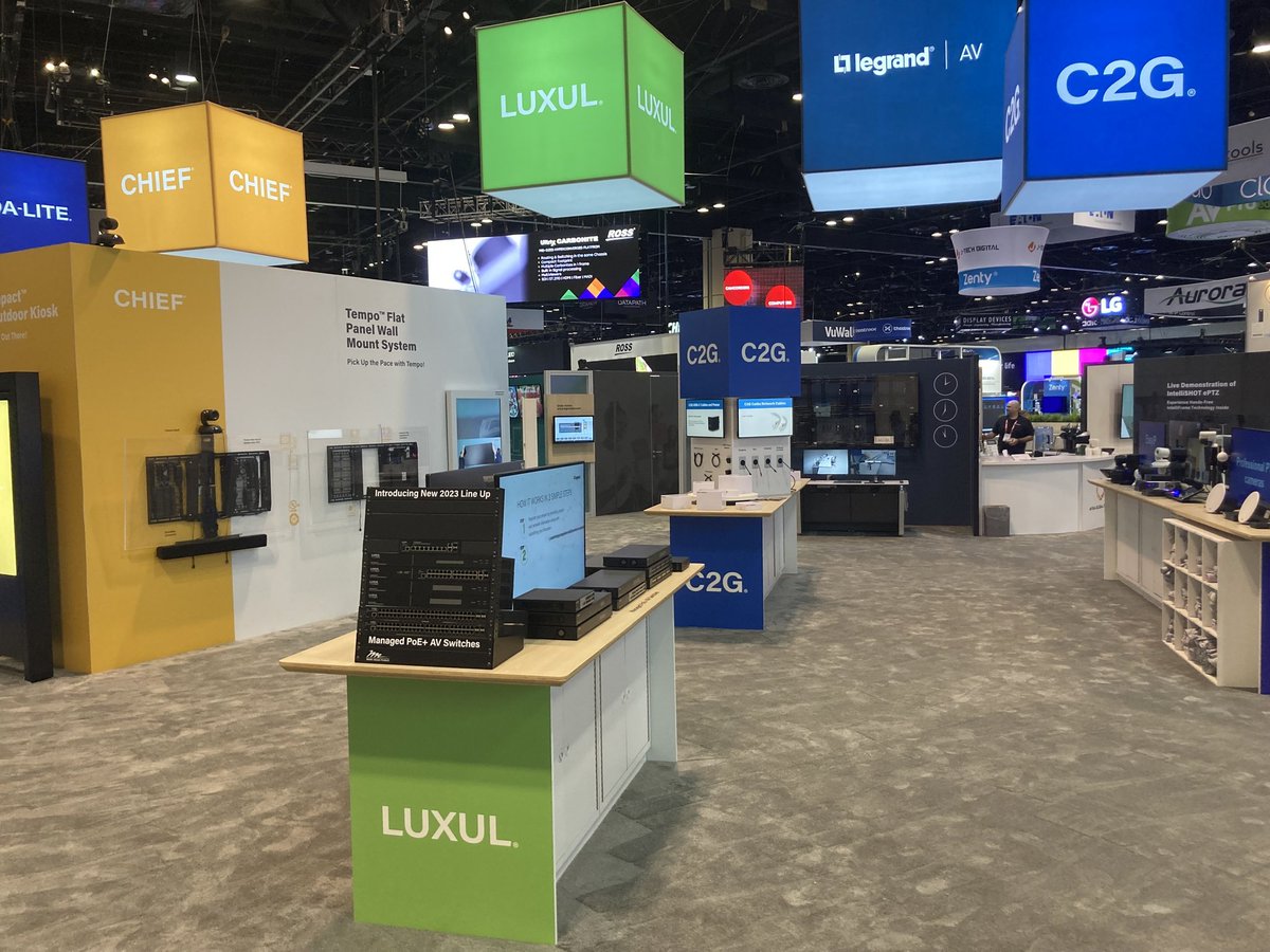 LuxulCorp's tweet photo. And away we GO! 🎉 @InfoComm Show 2023 is live! 🔥 Come visit us and the other great @LegrandAV brands in booth #2201.
@LuxulCorp @ChiefManufacturing @C2G @vaddio #InfoCommShow #IC23 #InfoComm #LegrandAV https://t.co/9G7y4aFZ1m