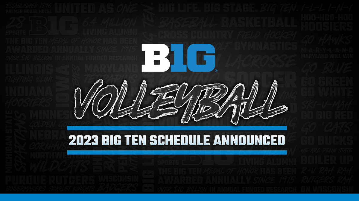 🏐 𝗠𝗮𝗿𝗸 𝗬𝗼𝘂𝗿 𝗖𝗮𝗹𝗲𝗻𝗱𝗮𝗿𝘀! 📅 

The 2023 #B1GVolleyball conference schedule is set!

🔗 bit.ly/3MZVY8c