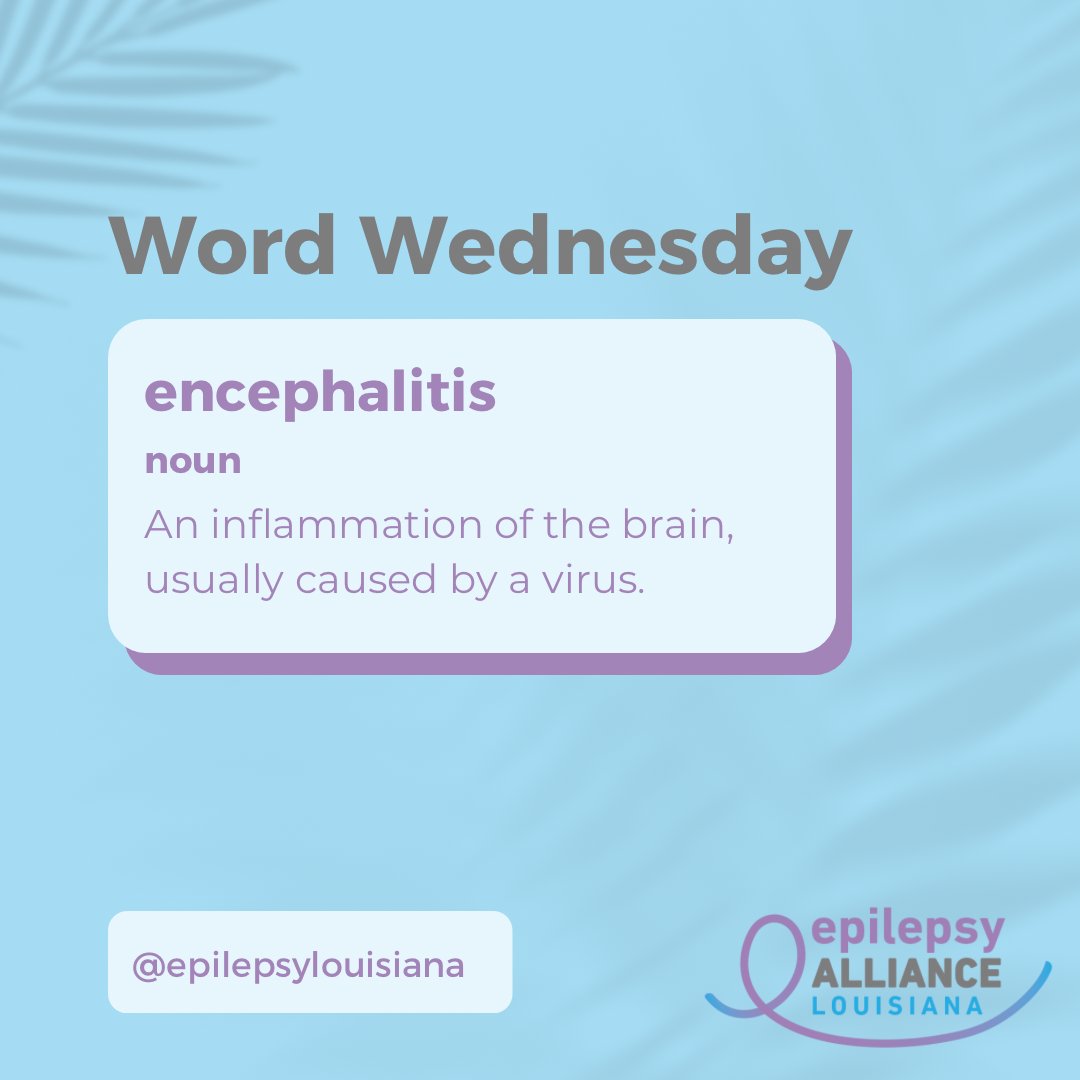 On this lovely #WordWednesday, we’re defining “encephalitis.” Stay informed on epilepsy-related terminology by following us! 🧠 #EAA #StrongerTogether