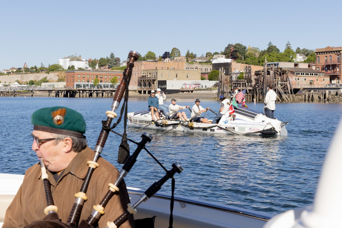 univpugetsound's tweet photo. Puget Sound alumni and friends of OAR Northwest gathered last week in Port Townsend to decommission the James Robert Hanssen, a 29-foot rowboat that carried four Loggers across the Atlantic Ocean in 2006. #AlwaysALogger #RaceToAlaska #Seventy48 https://t.co/IfWM99V3vb
