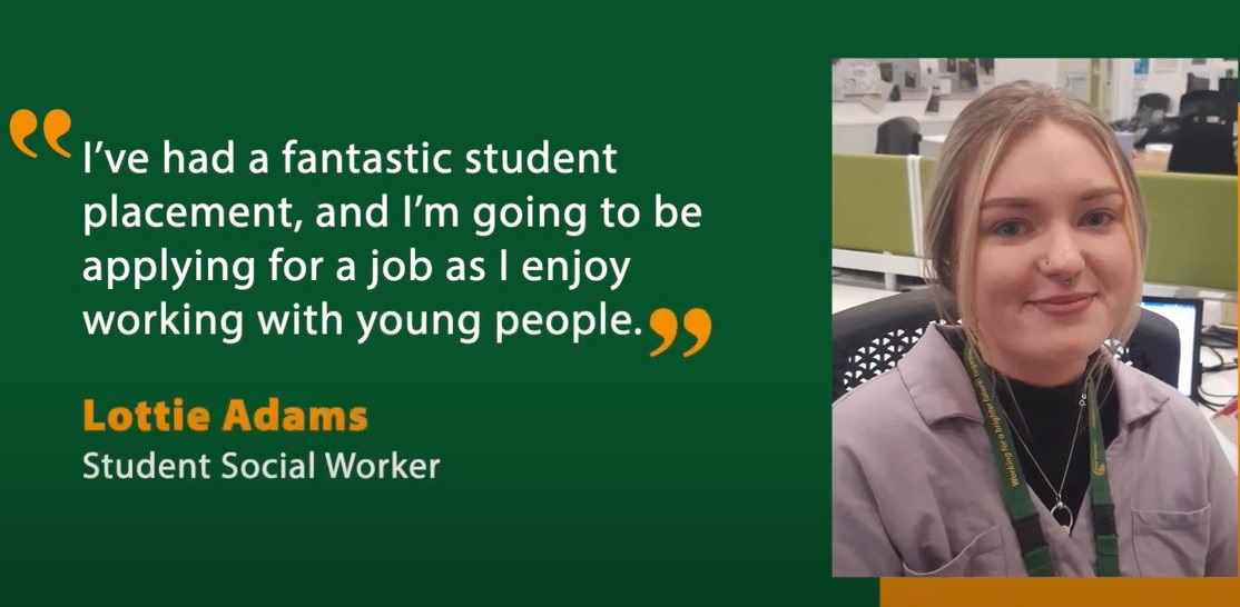 I’ve had a fantastic student placement, &amp; I’m going to be applying for a job as I enjoy working with young people. Come &amp; join us #TogetherForSocialWork. Browse our vacancies and apply today: crowd.in/4Z84hh