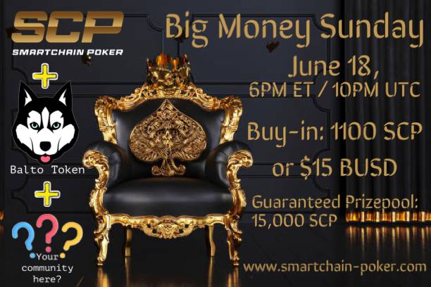 This Sunday we welcome back @baltotoken for one of our Big Money games! Join us and try to win it all!

#smartchainpoker #defi #onlinepoker