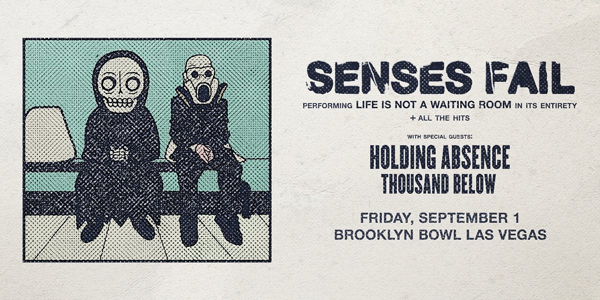 🤘 JUST ANNOUNCED 🤘 Emo punks @SensesFail bring a hardcore show of their heaviest hits on FRI, SEPT 1 w/ @HoldingAbsence and @ThousandBelow! 💀 Presale 🎫 TODAY at 10AM PT (PW: SENSESBBLV) On Sale 🎟️ TOMORROW at 9AM PT Tix 👉 brooklynbowl.com 🎳