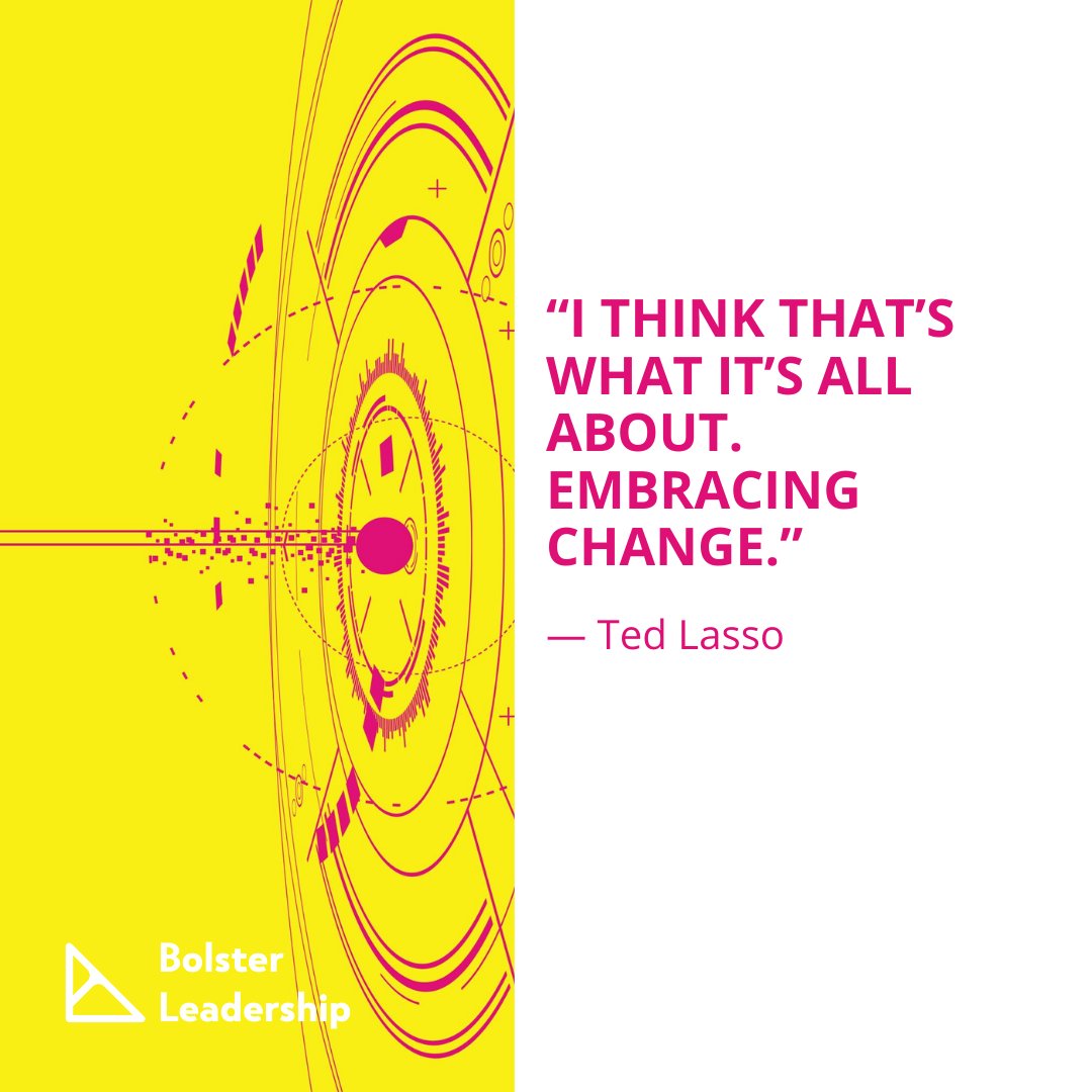 “I think that’s what it’s all about. Embracing change.” - Ted Lasso

Reinvent how you develop leaders. 🚀 bolsterleadership.com 

#BolsterLeadership #learning #leadership #leadershipdevelopment #coaching #education #immersion #immersiveexperiences #capabilitybuilding #perso ...