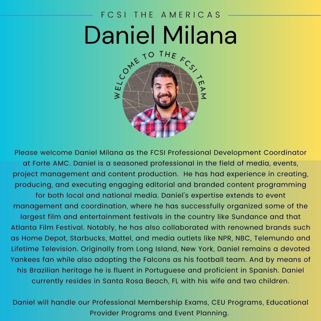 Welcome Daniel! 

#myfcsi