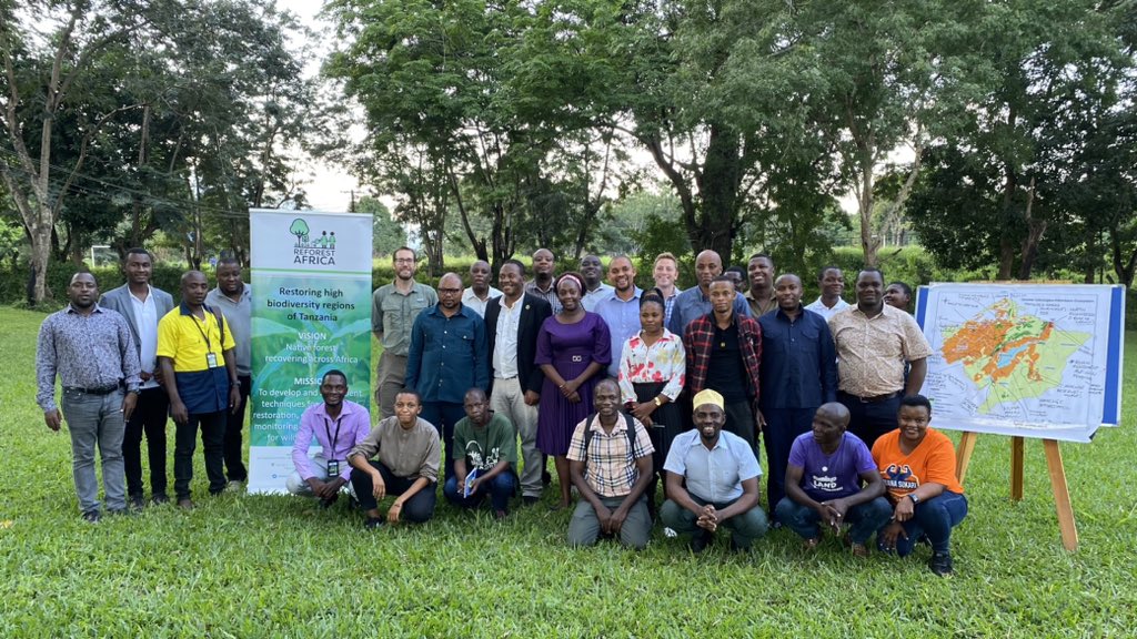 Andy_R_Marshall's tweet photo. Third meeting of the Udzungwa-Kilombero Restoration Forum. Planning forest restoration across a 53,000 km-sq region in Tanzania, including a field visit to the new @ReforestAfr Udzungwa Botanic Garden. https://t.co/j9COmVHo69