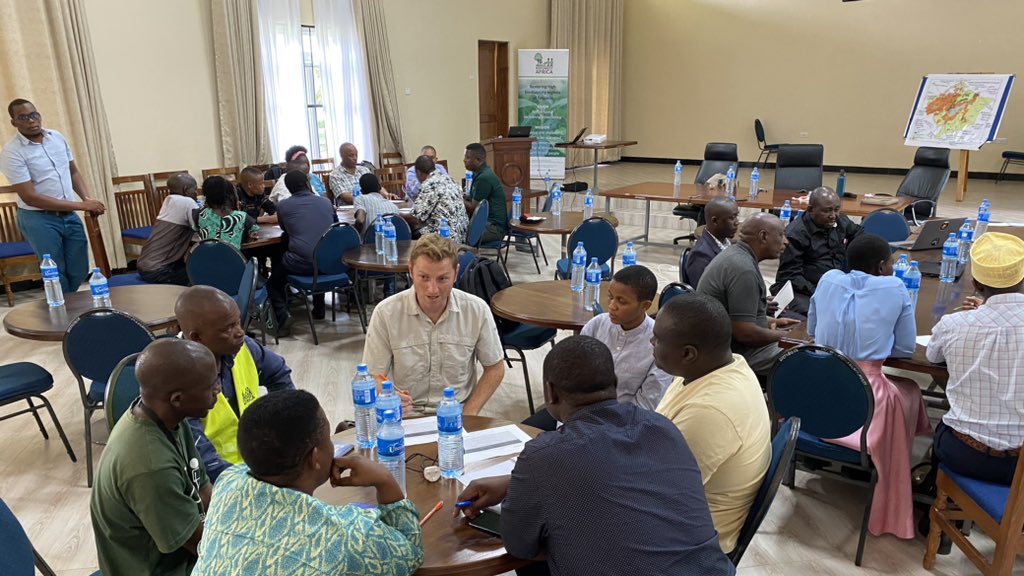 Andy_R_Marshall's tweet photo. Third meeting of the Udzungwa-Kilombero Restoration Forum. Planning forest restoration across a 53,000 km-sq region in Tanzania, including a field visit to the new @ReforestAfr Udzungwa Botanic Garden. https://t.co/j9COmVHo69