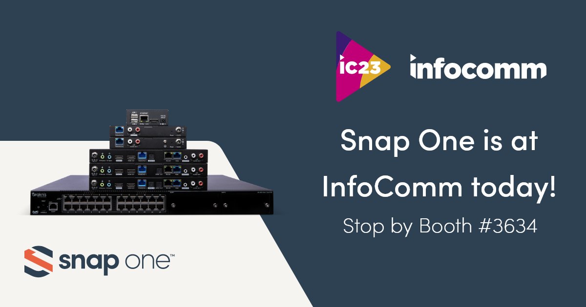Snap One’s at InfoComm today! Stop by Booth #3634 for new product demos from Binary MoIP, Control4, Episode Radiance, Strong, WattBox, and more. Today only, we’ll scan our first 100 visitors’ show ID for a FREE OvrC Pro Hub!