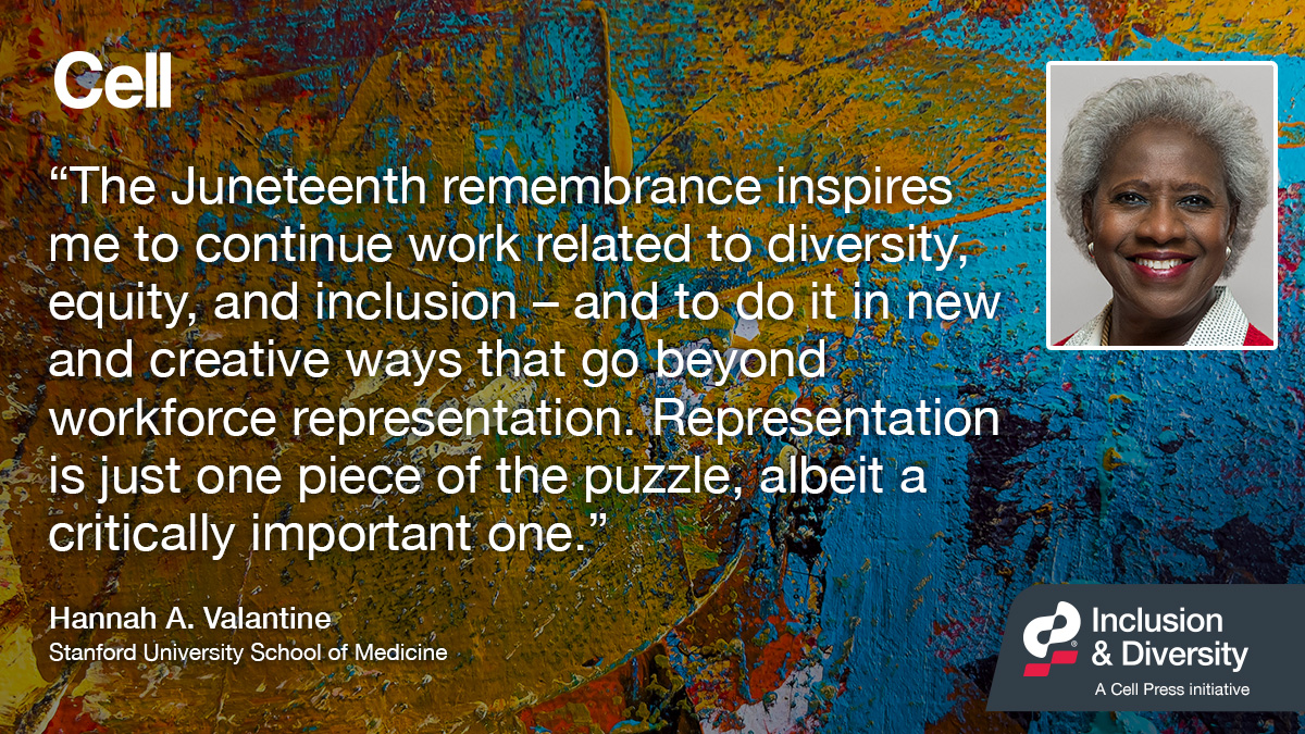 CellPressNews's tweet photo. Hear more from Dr. Valantine in her interview for @CellCellPress's Juneteenth focus issue: https://t.co/mhRpDIPE89
#Juneteenth2023 #BlackinScience https://t.co/Y36MBzFecb