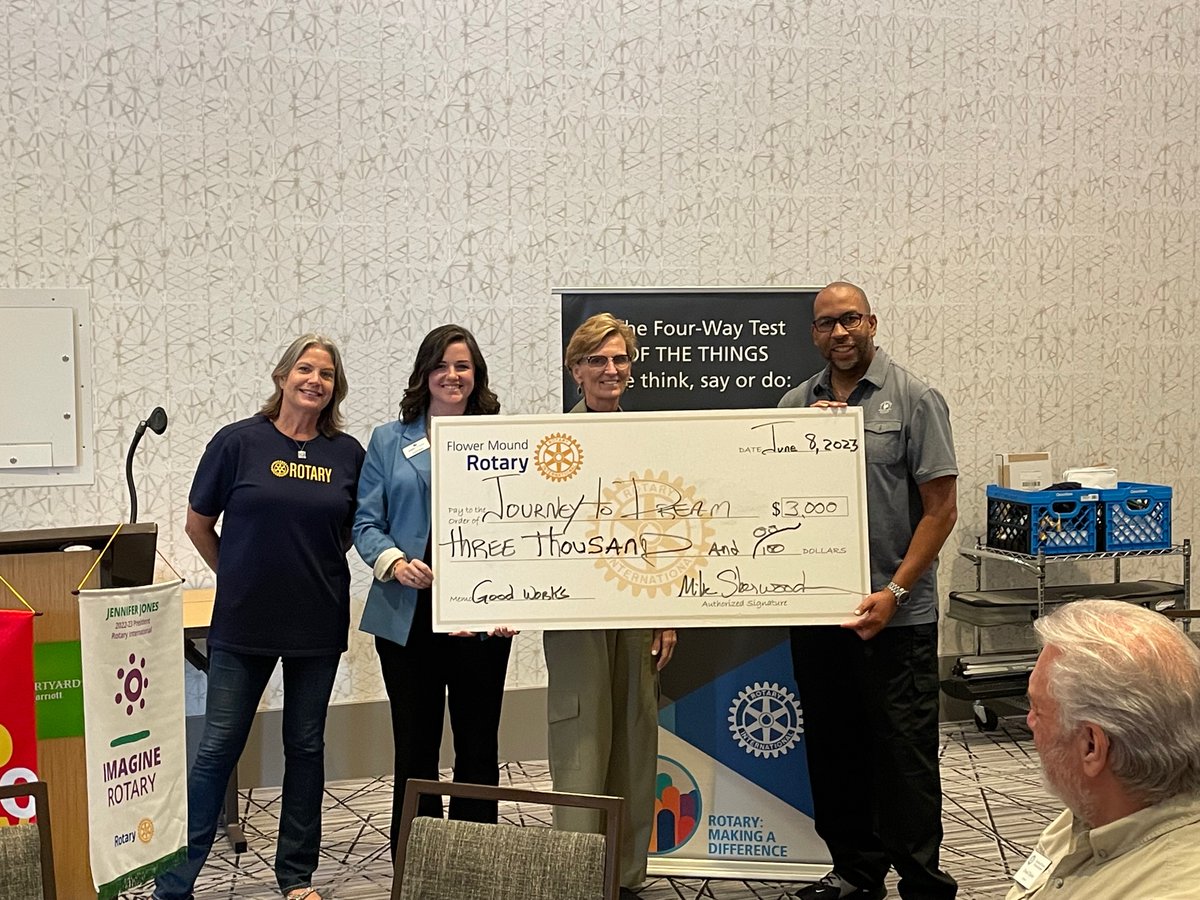 Thank you,  Flower Mound Noon Rotary! We are honored to be one of your 2023 Grant Recipients.