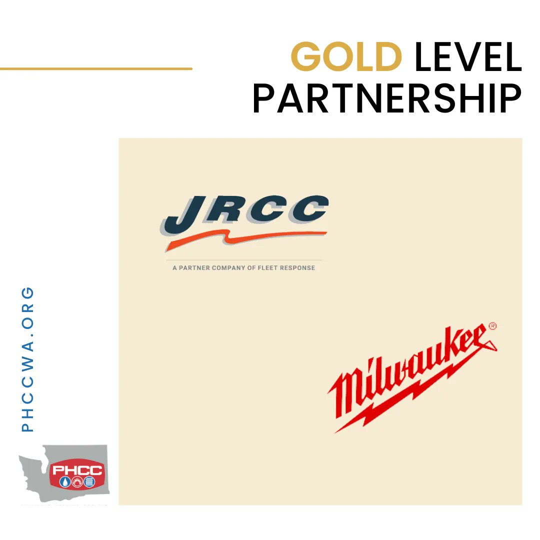 phccwa's tweet photo. Thank you to this year's Gold Sponsors for supporting PHCC-WA.
#bettertogether #PHCCWA #wemeanbusiness
Thank you to #milwaukee #JRCC https://t.co/BS6S3fAMwI