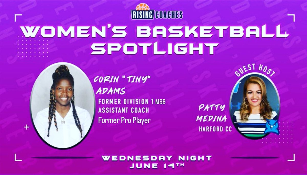 🚨It’s Women’s🏀Wednesday!!

Tonight:
✨🏀WBB SPOTLIGHT‼️🏀✨
w/ guess host @coachpmedina of @FightingOwlsHCC

⬇️Featuring:⬇️
@C0ACH_TA9 | Tiny Adams

✅ Speaker/Entrepreneur
✅ Former D1 Assistant
✅ Former Pro

Check out our newest episode tonight!

#WBBWednesday #RisingCoaches
