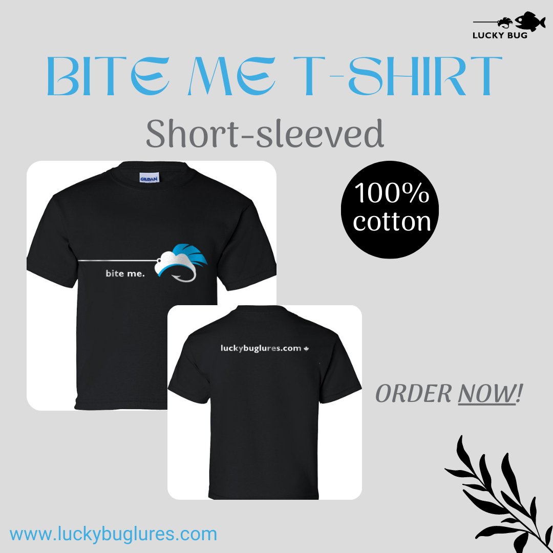 luckybuglures's tweet photo. Why should adults get all the cool tees? 

These super fun BITE ME T's come in Adult and Youth sizes. Soft, comfy and cool - the perfect combo of fashion &amp; function! A great fit and superior comfort. Grab yours now!

#LuckyBugLures #BiteMe #GetHooked #FishBeWarned #FishingGear https://t.co/1cCt3WzHir
