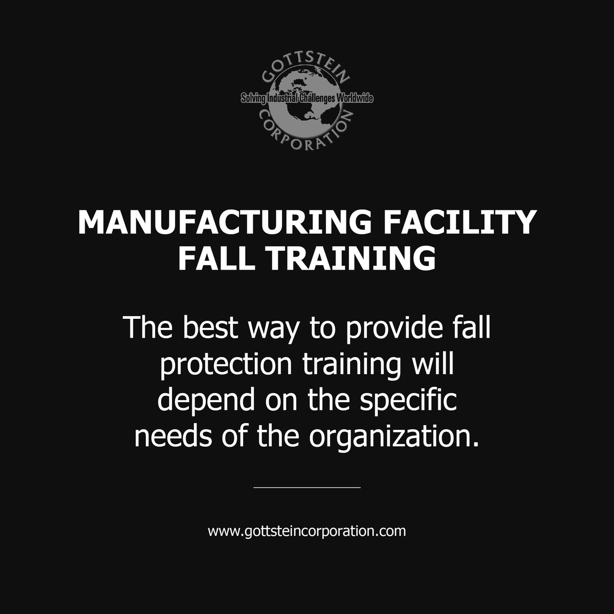 Manufacturing facility fall training
We can help you ⭐
Contact us: +1 570-454-7162
e-mail: info@gottsteincorporation.com
gottsteincorporation.com/how-to-protect…
#industrypennsylvania #gottsteincorporation 
#industrialengineering