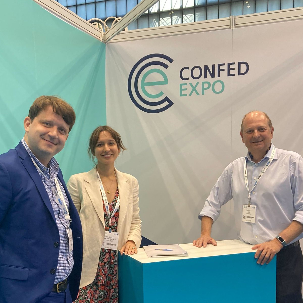 WeAreTendable's tweet photo. As team Tendable come to the end of Day 1 at #NHSConfedExpo ✨
It's smiles all-round after a day of talks and saying hello to familiar faces - we cannot wait for day 2 to hear more about the future of NHS 💙
#Quality #Tendable #NHS #nhsconfed https://t.co/Ms5PE91etV