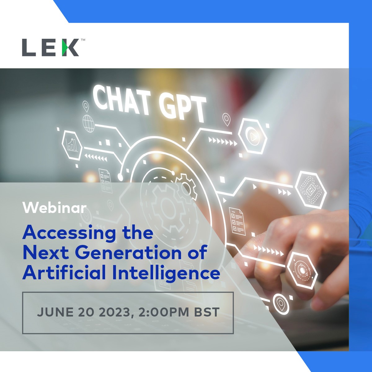 LEK_Consulting's tweet photo. Is now the time for #Generative AI in your business? Join our next #LEKWebinar to find out: https://t.co/FM7riIe4kj #ChatGPT #strategyconsulting https://t.co/hc0wYlBEj8