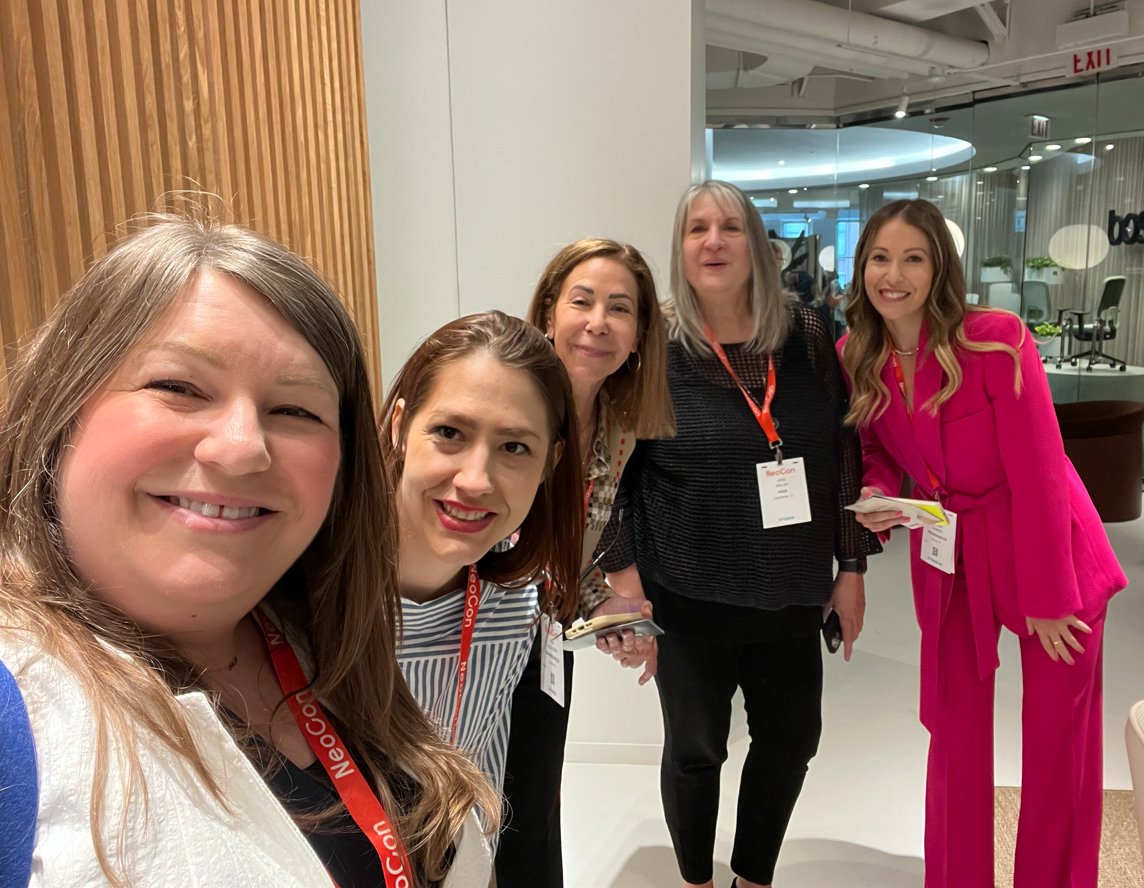PageThink's tweet image. At #Neocon2023, our #PageInteriors team is paying attention to design trends: privacy pods; colors: pinks, greens, golds, navy; hybrid conferencing solutions; and modular sculptural seating.