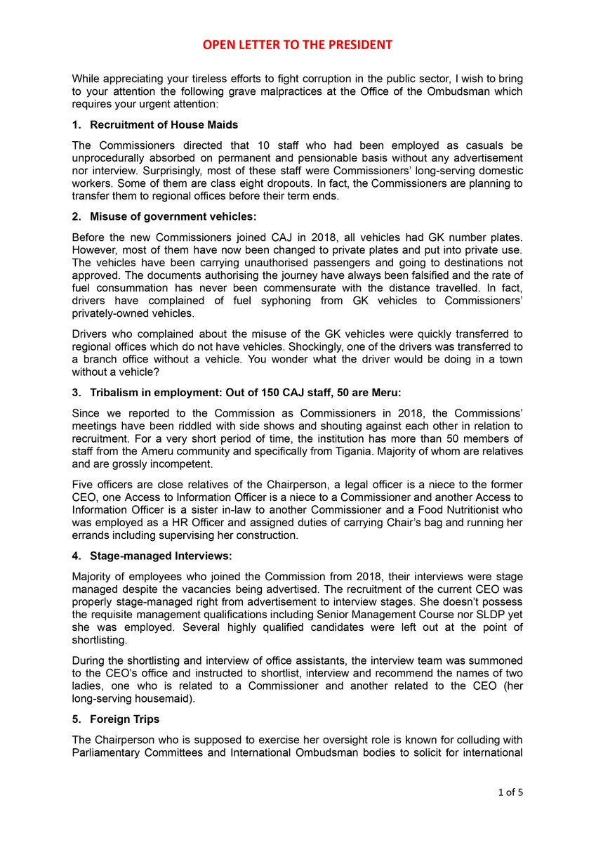 gatekeeper254's tweet photo. #RotInTheOfficeOfTheOmbudsmanKenyaPetition President needs to clean the CAJ office, the commissioners have turned it to be their own milking cow at the expense of Kenyans!
@EACCKenya @OAG_Kenya
@NelsonHavi @rigathi @migugu @StateHouseKenya @giz_gmbh @WilliamsRuto https://t.co/SIDcE1Locw