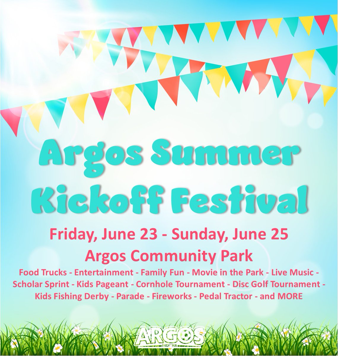 TownOfArgosIN's tweet photo. Are you ready for the Argos Summer Kickoff Festival?

There are so many fun activities it is hard to list them all. Be sure to visit website to get a list of all the fun that is to be had! https://t.co/ulZqSDl8AF https://t.co/VUKKkCzyjk