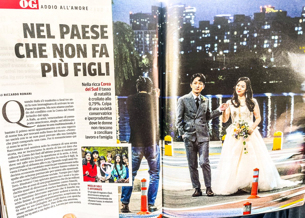riccardinouk's tweet image. Una schiavitù moderna, l’impossibilità di progettare  una famiglia, gli obblighi sociali, l’ossessione per lo status. E poi la rivoluzione di genere, con le donne che seppelliscono il patriarcato. Il mio reportage nella Corea che non fa figli su @oggisettimanale #natalità #figli