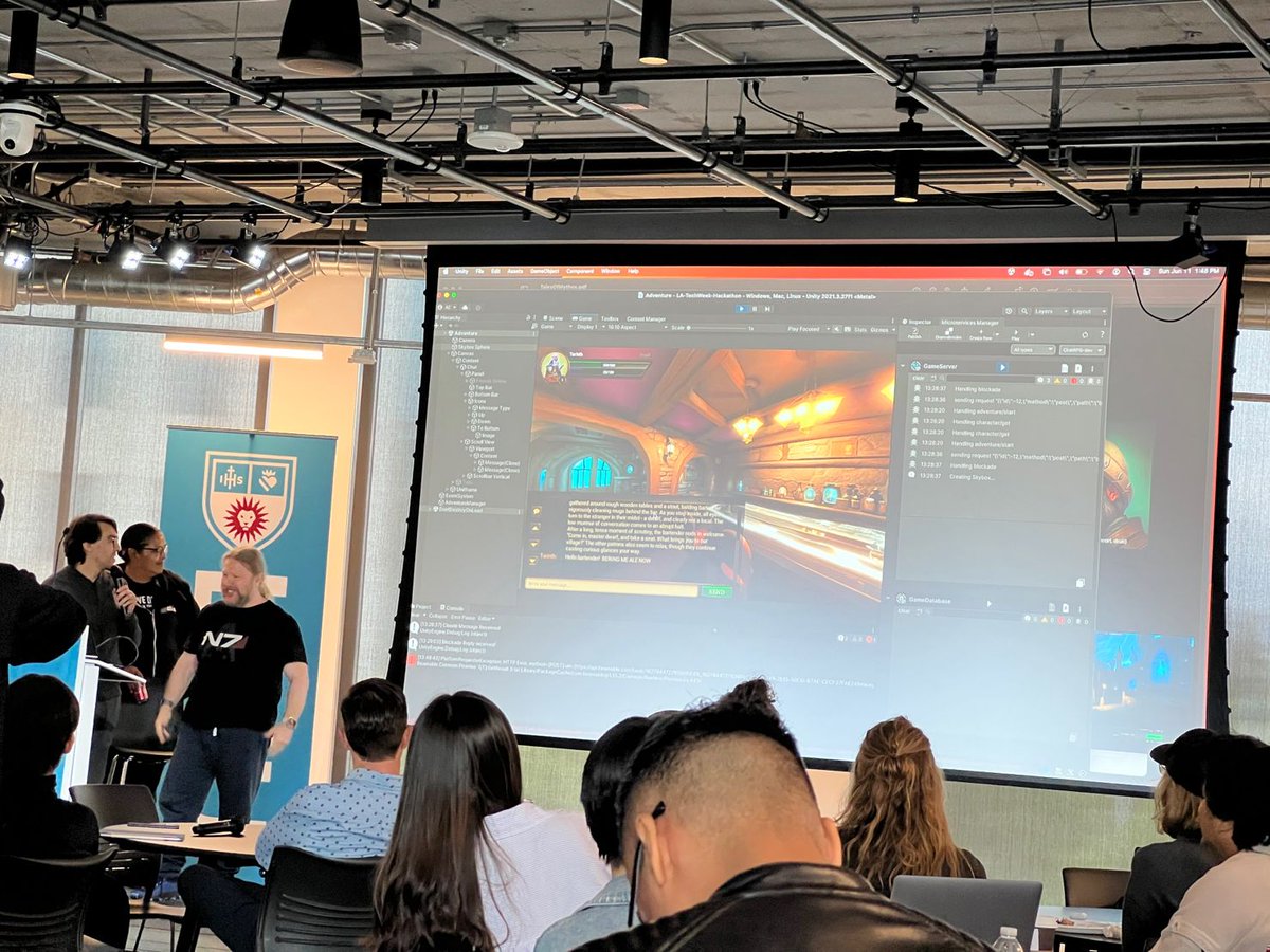interco_ai's tweet photo. @interco_ai  had an amazing time at the LA #techweek hackathon! 🚀It's inspiring to witness the rapid expansion of tech and see both seasoned experts and younger enthusiasts embrace AI!

Cheers to pushing boundaries and igniting the spark in the next generation!   #aihackathon https://t.co/yOoh27zvO0