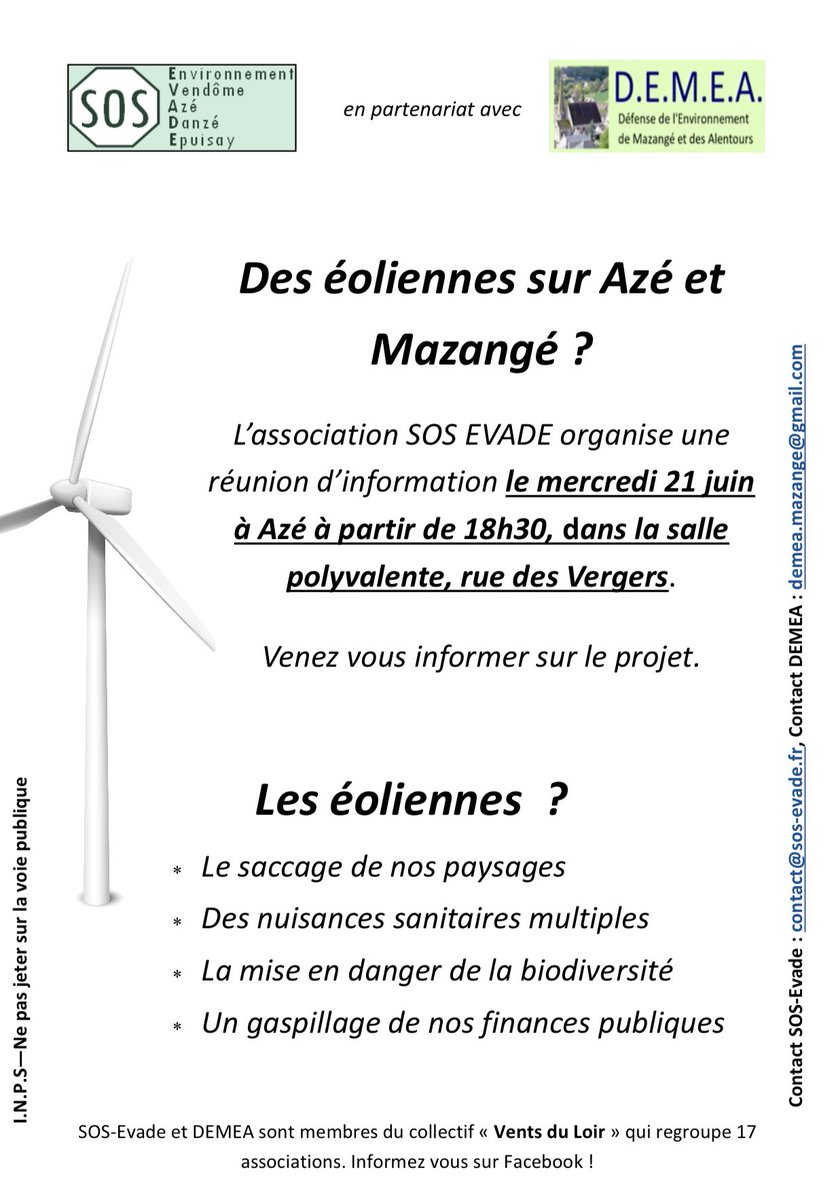 h_vendomois's tweet photo. SOS Evade et DEMEA: réunion le 21 juin. Quand les élus de #TerritoiresVendômois et #CollinesDuPerche voteront-ils une motion de solidarité avec les Conseils de communes concernées ??? @MarionDepute41 @shoudebert @beatricearruga @KGloanecMaurin https://t.co/ZQrSfT2SMW