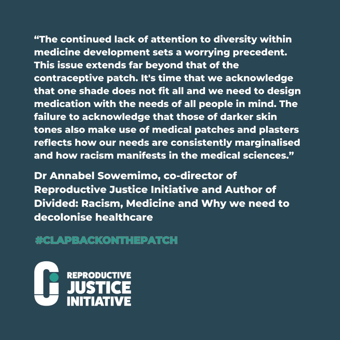 RJInitiative's tweet photo. Thank you to all 1, 200 + of your who have signed the petition demanding that Gedeon Richter make an inclusive patch that everyone can use!
See below a quote taken from #C4DavinaPill documentary!
https://t.co/kZBocnuiEJ
#clapbackonthepatch #contraceptivepatch #contraception https://t.co/vCCeZCRHY7