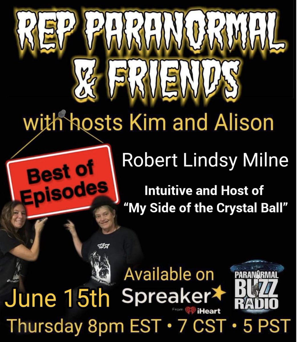 buzz_paranormal's tweet photo. Available  tomorrow , the best of Robert LIndsy Milne host of the “the other side of the Crystal Ball” on #spreaker 

https://t.co/cF1usPM2DU…

#podcast #media #paranormal #intuitve #medium #funshow #dowload #follow #repparanormalandfriends https://t.co/dvIeuL1JTS